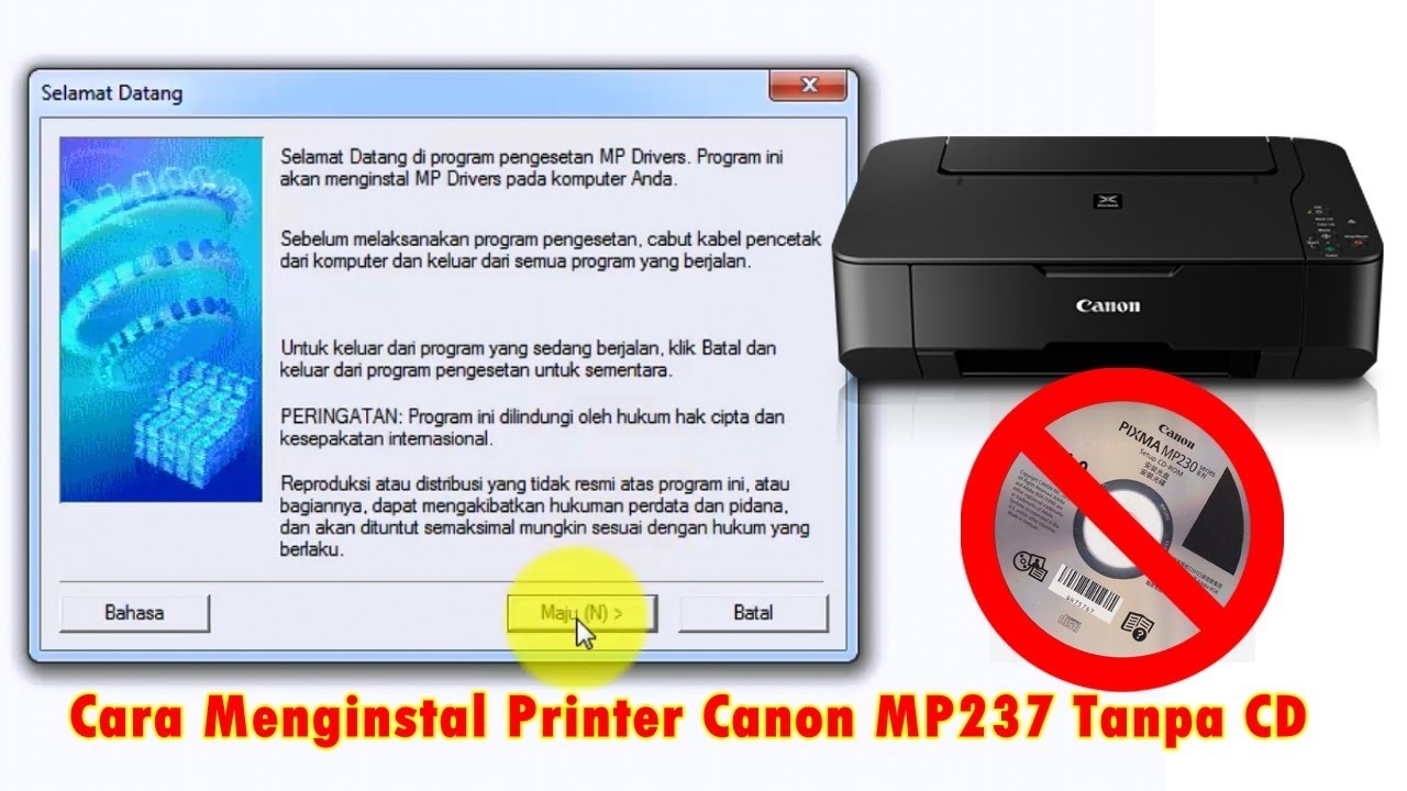 Cara instal driver printer canon mp 237 windows 10 free